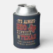 Altijd BBQ Seizoen in Texas Family Reunion Custom Blikjeskoeler (Blikje Voorkant)