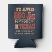 Altijd BBQ Seizoen in Texas Family Reunion Custom Blikjeskoeler (Voorkant)