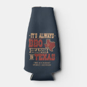 Altijd BBQ Seizoen in Texas Gezinsreünie Flesjeskoeler (Voorkant)