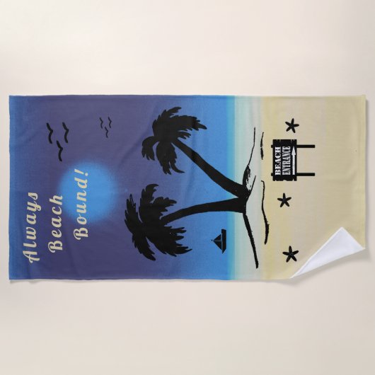 Altijd Beach Bound Night Time Blue Beach Strandlaken (Voorkant)
