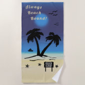 Altijd Beach Bound Night Time Blue Beach Strandlaken (Voorkant)