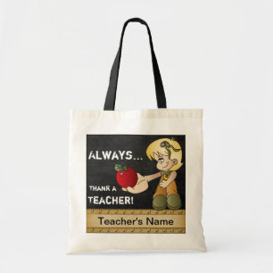 Altijd bedankt voor een leraar   DIY-tekst Tote Bag