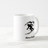 "Altijd Bergafwaarts" Koffiemok (Voorkant rechts)