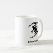 "Altijd Bergafwaarts" Koffiemok (Voorkant rechts)