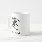 "Altijd Bergafwaarts" Koffiemok (Voorkant links)