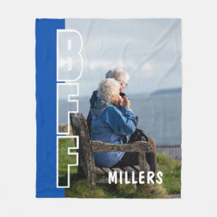 Altijd Beste Vrienden Blauwe Foto Illusie Dekbed Fleece Deken