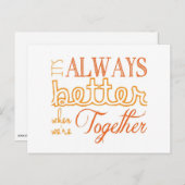 Altijd beter bij elkaar (sinaasappel) briefkaart (Voorkant / Achterkant)