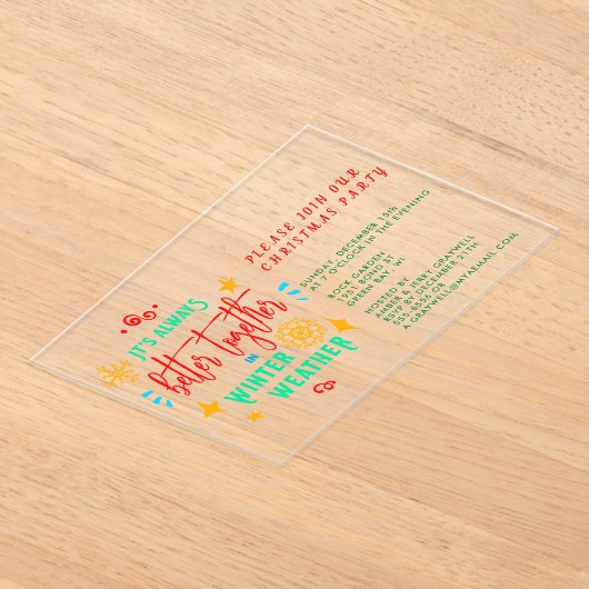 Altijd beter samen in de winter weer Kerstmis Acryl Uitnodigingen (Laagn)