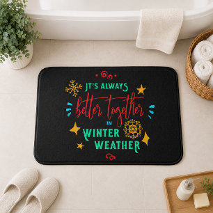 Altijd beter samen in het weer van de winter Kerst Badmat