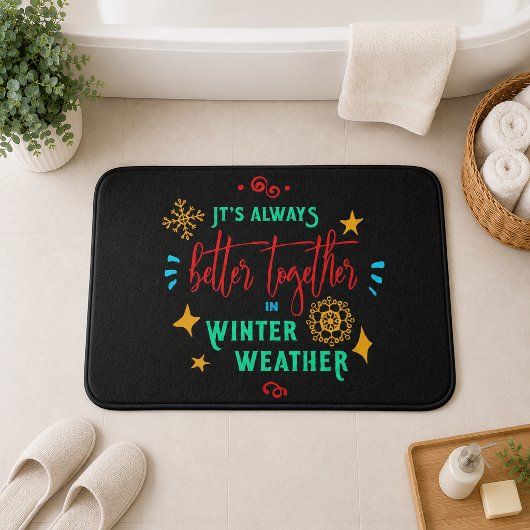 Altijd beter samen in het weer van de winter Kerst Badmat