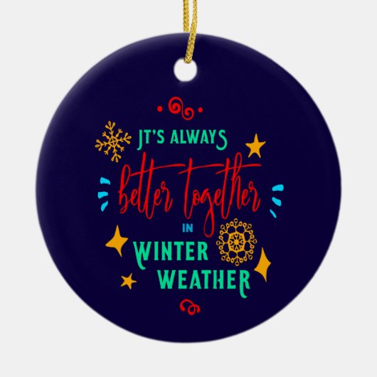 Altijd beter samen in winterweer Kerstmis, ZSG Keramisch Ornament (Voorkant)