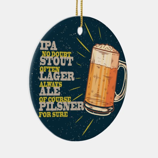 Altijd bier keramisch ornament (Rechts)