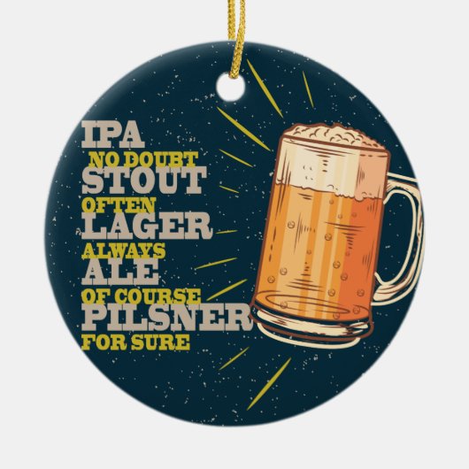 Altijd bier keramisch ornament (Voorkant)