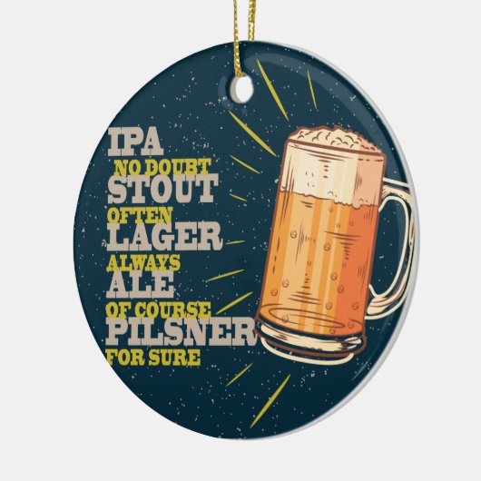 Altijd bier keramisch ornament (Links)