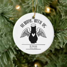 Altijd bij ons: Angel Cat Tribute Keramisch Ornament