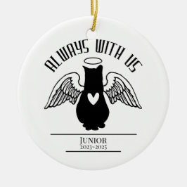 Altijd bij ons: een eerbetoon aan Angel Cat Keramisch Ornament