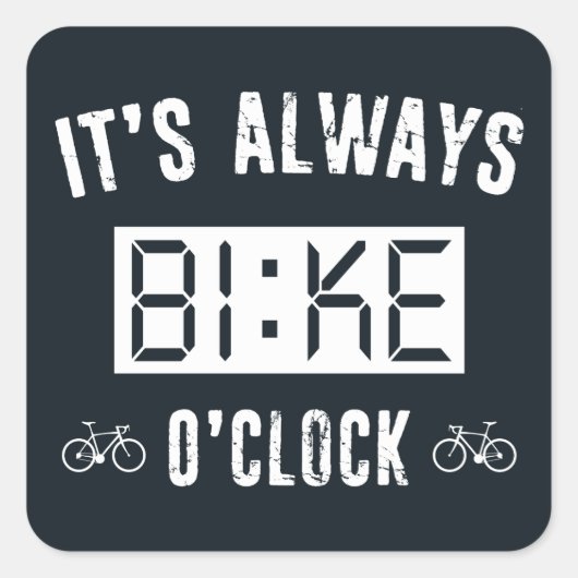 Altijd Bike O'Clock Vierkante Sticker (Voorkant)