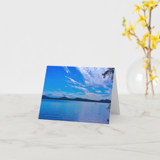 altijd , blanco binnenin , mooie dag op meer kaart (Gele Bloem)