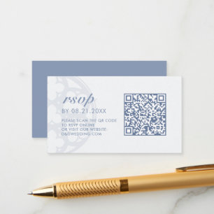 Altijd Blauwe Elegante Klassieke Kasteel QR Code R Informatiekaartje