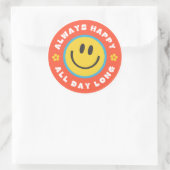 Altijd blij de hele dag lang Sticker (Tas)