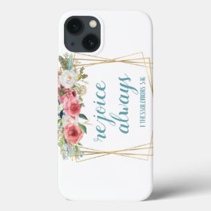 Altijd Blij Roze Turquoise Bloemige Waterverf Case-Mate iPhone Case
