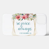 Altijd Blij Roze Turquoise Bloemige Waterverf Case-Mate iPhone Case (Achterkant (horizontaal))