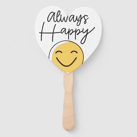 "Altijd blij" Smiley Face Handventilator - Leuk om Handwaaier (Voorkant)