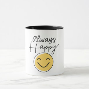 "Altijd blij" Twee-Tons Koffiemok - Positieve Uits Mok