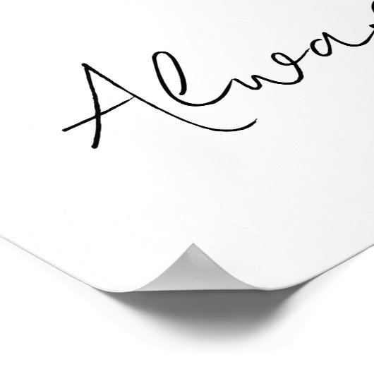 Altijd bloeiende lijnkunst aangepaste tekst poster (Hoek)