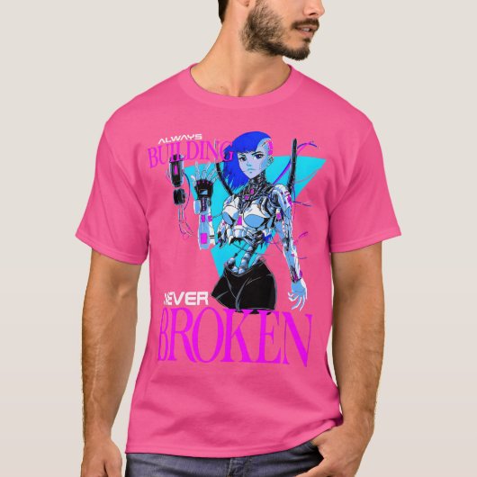 Altijd bouwen nooit gebroken workout bodybuilding t-shirt (Voorkant)