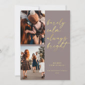 Altijd Bright Gold Script 2-fotokerst Feestdagenkaart (Voorkant)