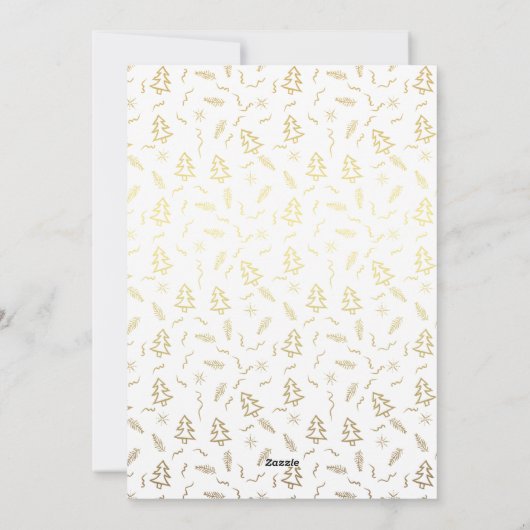 Altijd Bright Gold Script 2-fotokerst Feestdagenkaart (Achterkant)