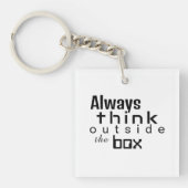 Altijd buiten de doos denken, Motivatie quote Sleutelhanger (Voorkant)