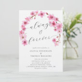 Altijd Cherry Blossom Arch Foto Weddenschap Kaart (Staand voorkant)