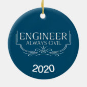 Altijd civiel ingenieur keramisch ornament (Achterkant)