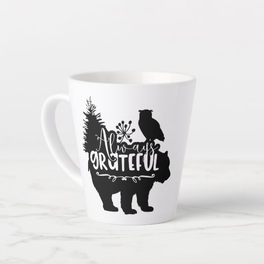 Altijd dankbaar latte mok (Linkerhoek)