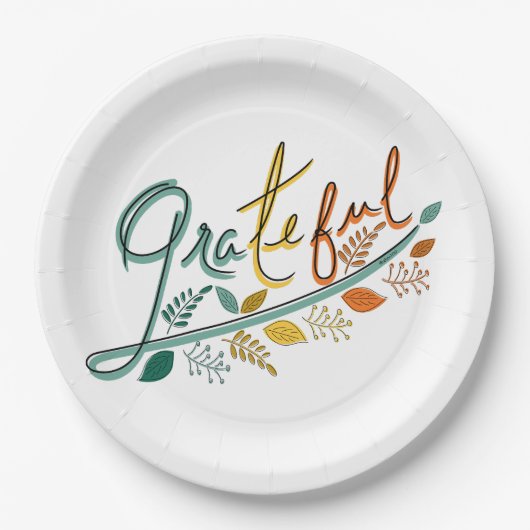 Altijd dankbaar papieren bordje (Voorkant)