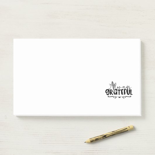 altijd dankbaar - typografie post-it® notes (Op bureau)