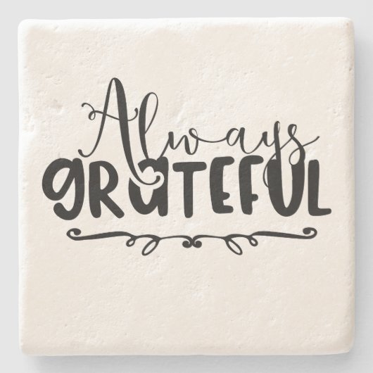 altijd dankbaar - typografie stenen onderzetter (Voorkant)