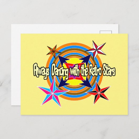Altijd dansen met Retrosterren Feestdagenkaart (Voorkant / Achterkant)