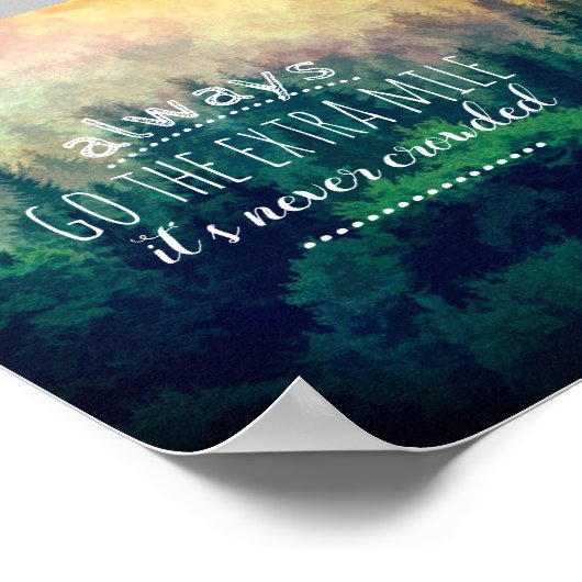 altijd de extra mijl natuur art quote poster (Hoek)