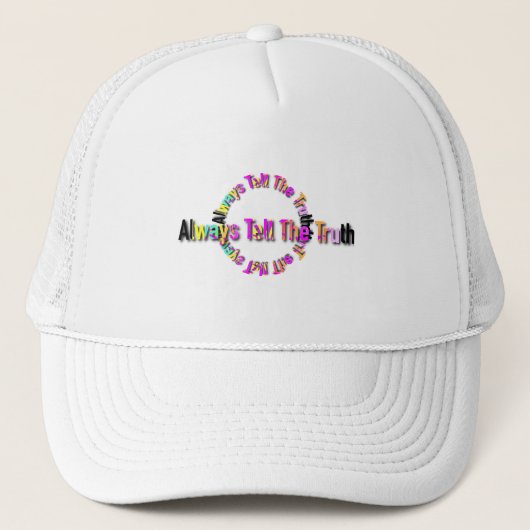 Altijd De Waarheid Vertel Heren Wit Trucker Pet (Voorkant)