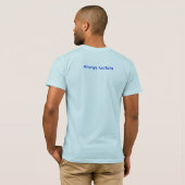 Altijd demper [blauw], altijd demper t-shirt (Achterkant volledig)