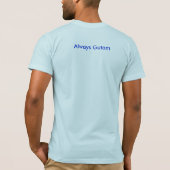 Altijd demper [blauw], altijd demper t-shirt (Achterkant)