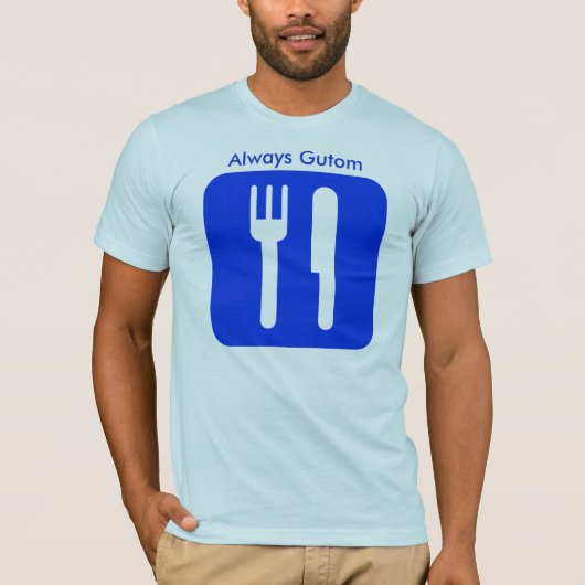 Altijd demper [blauw], altijd demper t-shirt (Voorkant)