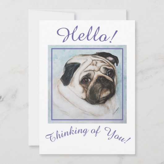 Altijd denken aan je Pug Puppy Feestdagenkaart (Voorkant)