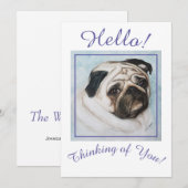 Altijd denken aan je Pug Puppy Feestdagenkaart (Voorkant / Achterkant)