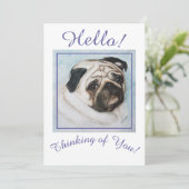 Altijd denken aan je Pug Puppy Feestdagenkaart (Staand voorkant)