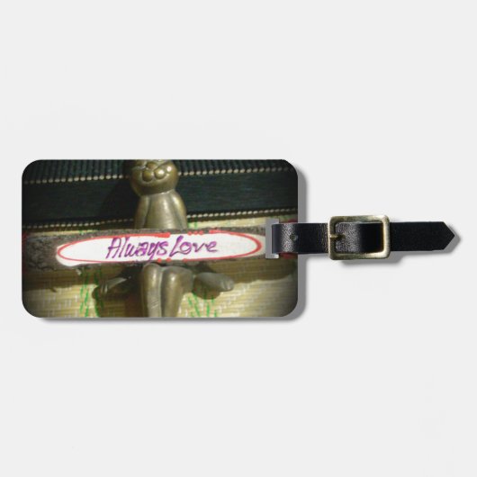 Altijd dol op Inspirerend konijnenkunst print desi Bagagelabel (Voorkant horizontaal)