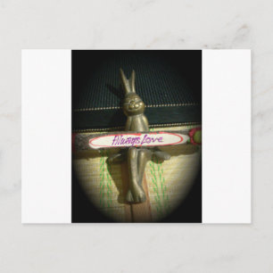 Altijd dol op Inspirerend konijnenkunst print desi Briefkaart